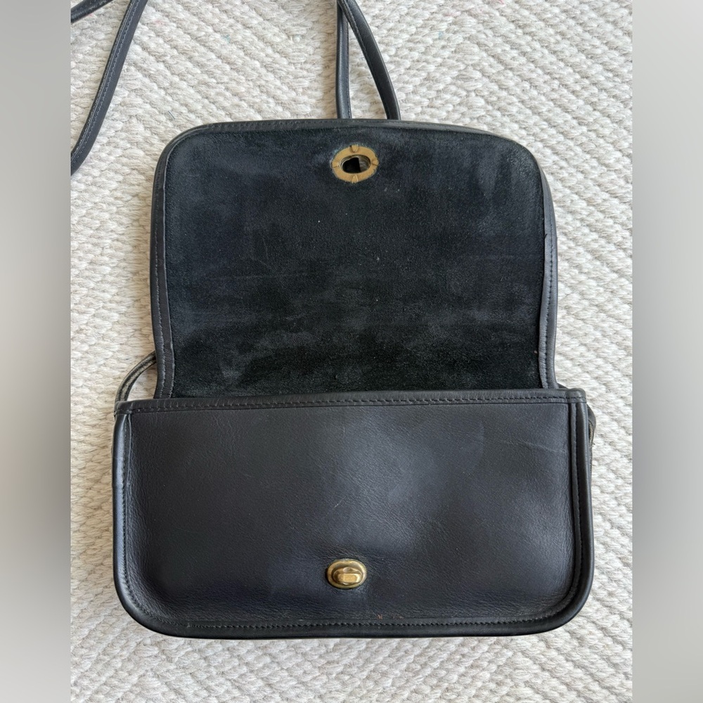 Vintage Coach Dinky Crossbody Bag Black Leather Turlock - Picture 5 of 13